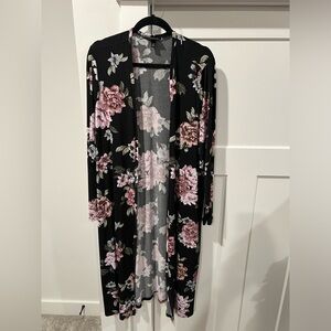 Torrid Black Floral Cardigan